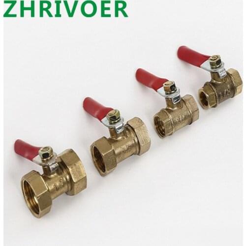 Female Thread Ball Valve Brass Connector Joint Copper Pipe Fitting Coupler Adapter 1/4'' 3/8'' 1/2'' Brass ball valve