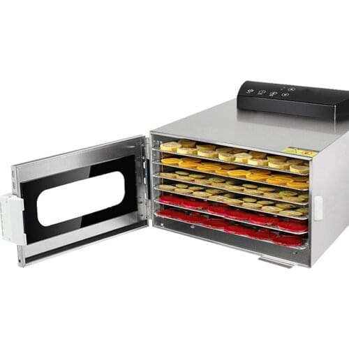 6 Trays Food Dehydrator Snacks Dehydration Dryer Fruit Vegetable Herb Meat Drying Machine Stainless Steel