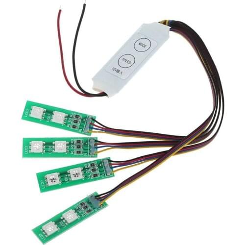 EBOYU(TM) LED Light Strip Night Light with Flashing Controller for RC FPV Quadcopter Multirotor
