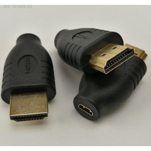 Universal Standard HDMI Male Type A To Micro HDMI Type D Female Socket Adapter Converter Travel Black 100PCS/LOT