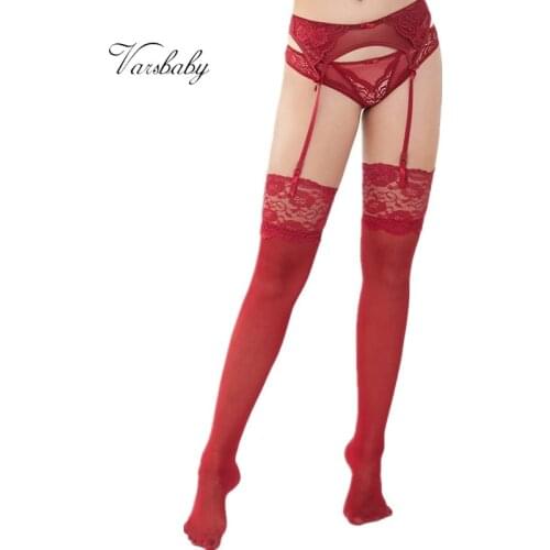 Varsbaby womens sexy high-elastic underwear floral lace stocking beautiful legs free size for ladies