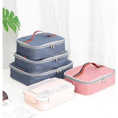 Japanese Portable Lunch Bag Waterproof Thermal Insulated Canvas Cooler Bento Box Storage Bag Picnic Travel Breakfast Organizer