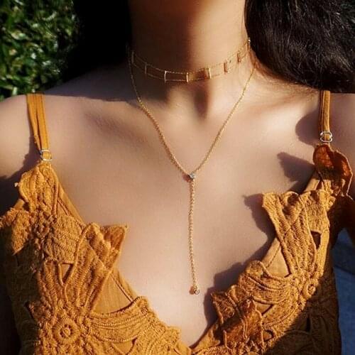 2020 Top Quality 925 sterling women girl fashion Jewelry pave tiny round CZ charm choker with double chain charm short necklace