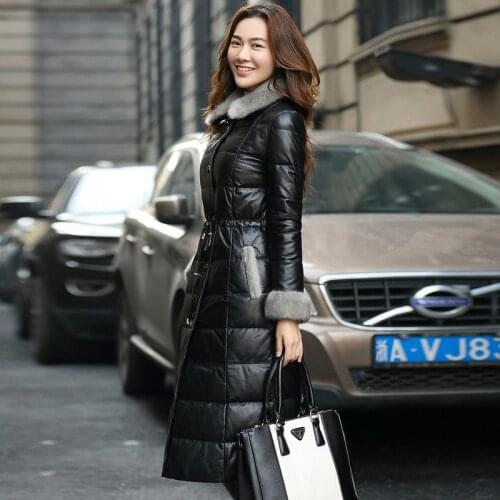 Genuine Leather Womens Down Winter Jacket Women Korean Fashion Sheepskin Coat Chaquetas Mujer 6830 YY324