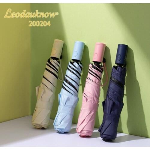 Anti-rebound 3 fold Anti-UV Sunscreen Full-automatic Umbrella Sunny And Rainny Umbrella Ultra Light Outdoor 4 colors Women