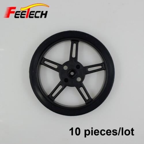10 pcs FEETECH Black Wheel for FT-DC-130D Gear Box Motor , Robot Platform Wheel FT-DC-W