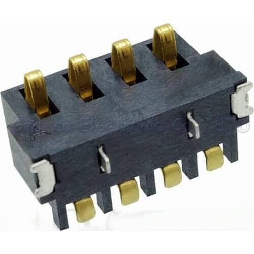 10pcs/lot 4PIN battery holder gold plated 6.5MM height 2.5 pitch side pressure type GPS battery connector