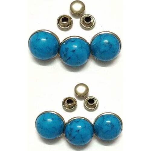 12mm Blue Turquoise Rivets Studs DIY for Bag Shoes Bracelet