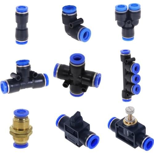 5pcs pneumatic fittings quick connector PY 4 6 8 10 12 MM Straight Push Air Quick Fitting Plug Socket connectors