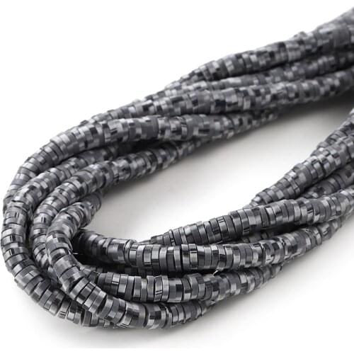 1pcs 8mm 15 Inches Flat Round Polymer Boho African Disc Clay Beads Disk Loose Beads For DIY Jewelry Making Findings Supplies