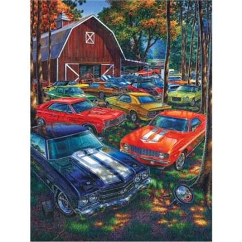 Diamond Painting Garage Cars Embroidery House 5D Diy Full Drill Home Decoration Needlework Photo Cross Stitch Gift FC569