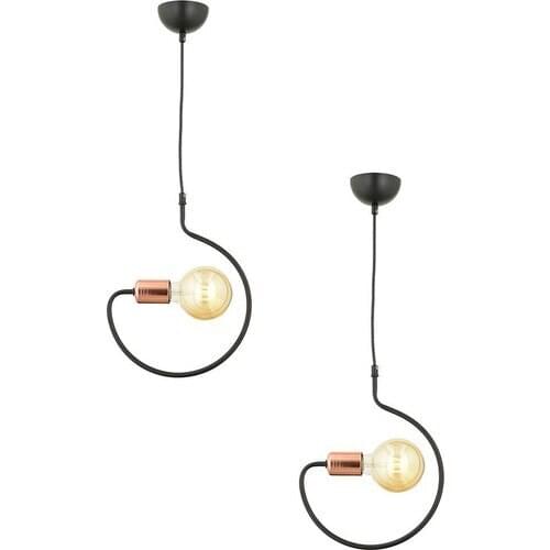 Apliqa Buro Tekli Siyah 2li Avize Seti