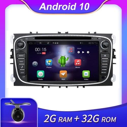 Car DVD Player For Ford Focus 2 Android 10.0 2GB+32GB Wifi BT GPS Navi Autoradio 2 Din CD Stereo Player DAB Carplay TV 4G