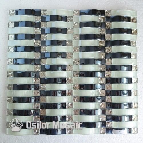 Free shipping convex glass and crystal mosaic tile for bathroom or living room wall tile