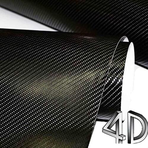 Black 4d 5d carbon fiber vinyl carbon film wrap phone Motorcyle Car interior Exterior Sticker Glossy Wrapping Vinyl Wrap Cover
