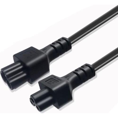 Black 0.5M 3X0.75mm Copper IEC320 C6 to C5 extension power cord C5 plum chassis PDU server power cable