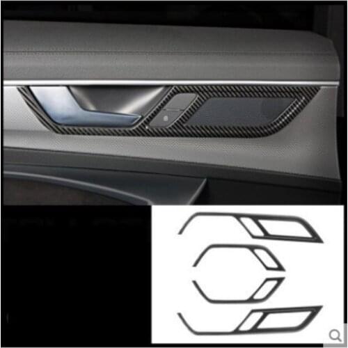 For Audi A6 C8 2019 Car Styling Inner Door Handle Bowl Cover Trim Frame Sticker Chrome Interior Accessories
