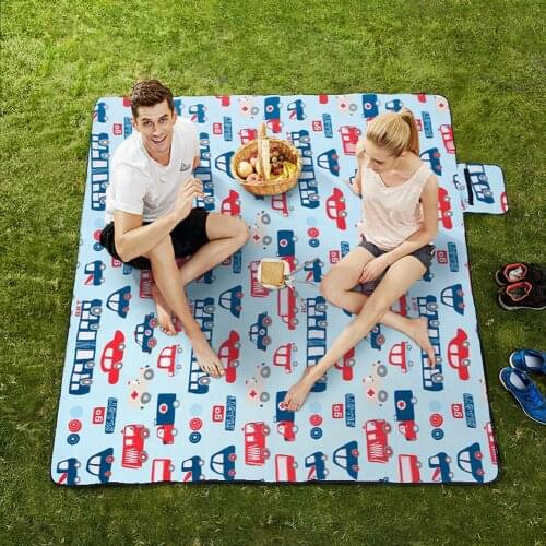 Outdoor Camping Moisture-proof Pad Children Climbing Mat Fleece Waterproof Folding Picnic Mat Large Picnic Blanket Portable Tote