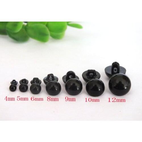 4mm-12mm New Round Buttons Sewing Shank Eyeball DIY Hand Sewing Doll Toy Eyes--100pcs