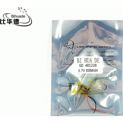 3.7V lithium polymer battery 041220 401220 80mah MP3 MP4 MP5 Bluetooth headset battery