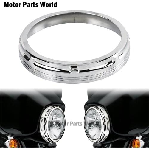 Motorcycle Burst Headlamp Trim Ring 7inch Chrome Fits For Harley Touring FLHX FLHR FLH/T Electra Glide Trikes Glide Road King