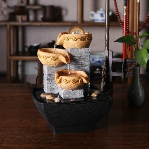 Home Decoration Water Fountain Decoration Wrought Iron Fountain Office Desktop Decoration Creative Birthday Gifts