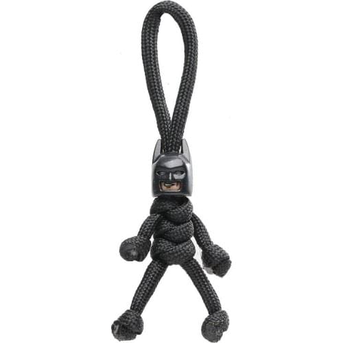 2021 New Trend Building Block Bat Doll Toy Key Chains Biker Helmet Pendant Keychain Braided Rope Paracord Buddy Bag Car Hanging