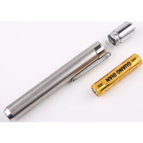 New Arrival Mini Portable Stainless Steel LED Flashlight Battery Powered UV Torch Pen Light Lamp 365nm Currency Detector Pen