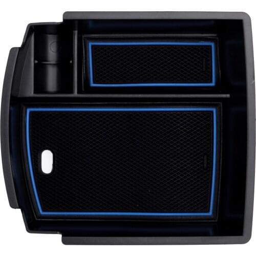 Center Console Armrest Storage Box Tray Organizer Holder Car Plastic Black Fit For Hyundai Kona 2018 2019 2020 2021