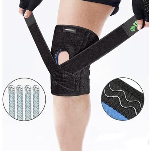 Adjustable Knee Protector Bandage Pressurization Silicone Knee Pads Professional silicone anti-skid Wrap Knee Brace Support