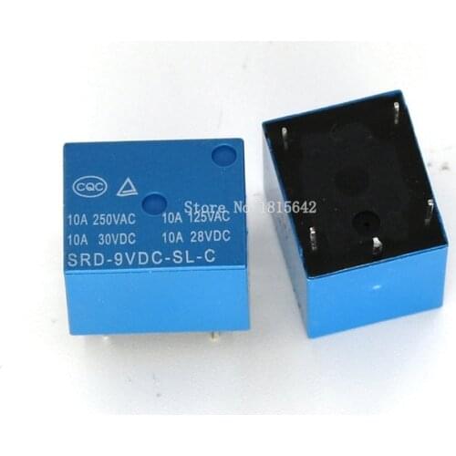 5PCS/LOT SRD-09VDC-SL-C SRD-09 5 Pins 9V 10A DC Coil PCB Relay