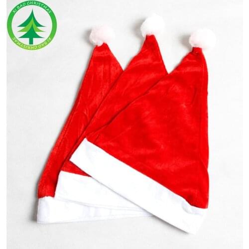 Christmas velvet Christmas hat Short plush Christmas hat ultra-soft Christmas hat Christmas decorations