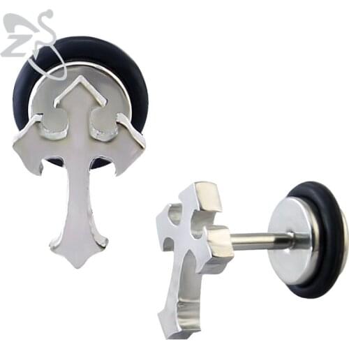 Cross earrings for women men double stud earrings stainless steel fashion small stud earrings jewellery boucles d'oreilles