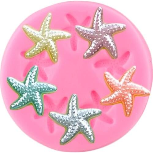 Starfish Silicone Molds Wedding Cake Decorating Tools Cupcake Topper Fondant Mould Jewelry Resin Clay Mold Chocolate Moulds