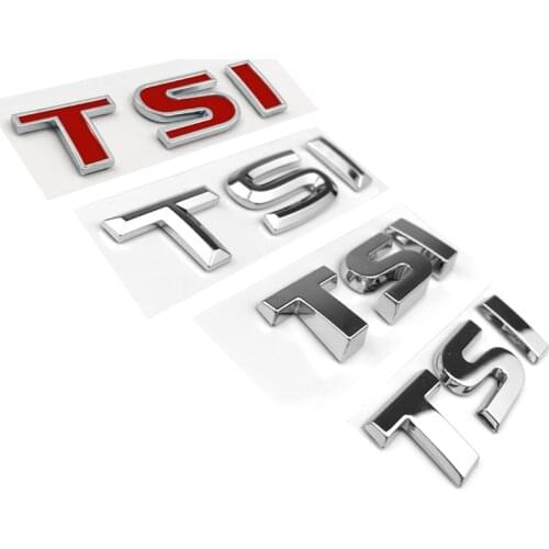 Beveled Flat 3D Letters Red TSI Emblem for Sagitar Passat Lavida Magotan Tiguan L Bora CC Car Trunk Discharging Capacity Sticker