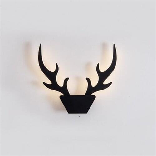 Modern Cottage Nordic Black/White Antlers Wall Lamp for Living Room Bedroom Aisle Deco Aluminum Acrylic Lighting Fixture 2306