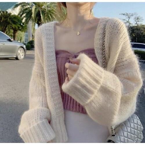 Oversize sweater women cardigans loose womens coats casual fashion knitted solid women clothing 2020 khaki beige pink