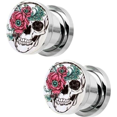 TIANCIFBYJS Stainless Steel Ear Lobe Strecher Screw Plug Earring Tunnels Expander Gauges Piercing Body Jewelry 5-16mm 70/140pcs