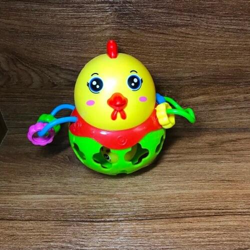 YLB 2018 Rattle Rooster Hand Bell Musical Instrument Rhythm Shake Ding Baby Educational Toys for children stress ball bola