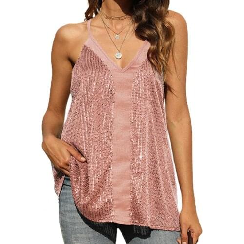 Women Vest sexy Tees Loose Sleeveless V Neck Summer Off-the-shoulder Summer Top Streetwear robe femme 2021