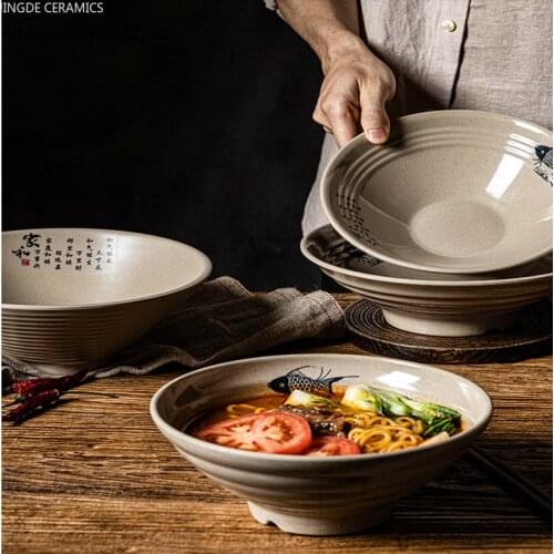 1pc Japanese New Year Fish Round Plastic Ramen Bowl Household Kitchenware Mala Tang Dessert Fruit Nut Snack Storage Bowl