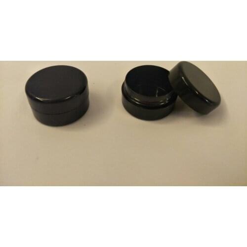100pcs/lot 5G Travel Full Black Empty Plastic Cosmetic Jar 5g 5ml Small Sample Makeup nail powder case