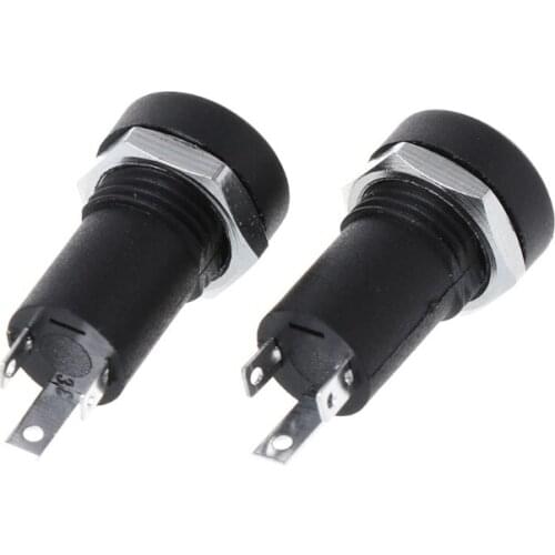 2X 3.5MM Jack Socket 3 Black Stereo Solder Panel Mount Gold With Nuts