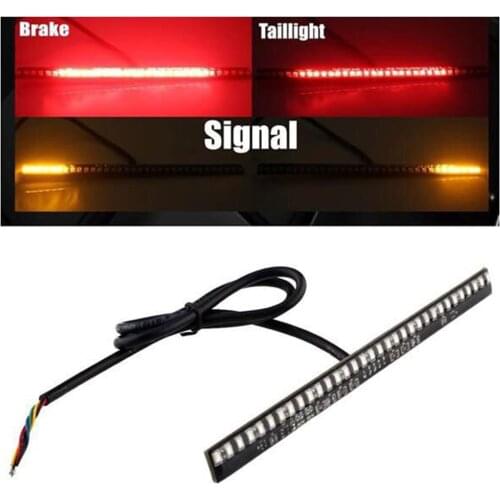 33 SMD 0.09WLED Integrated Motorcycle Light Strip License Plate Lamp Tail Brake Light Turn Signal Indicator Lamp Red/Yellow