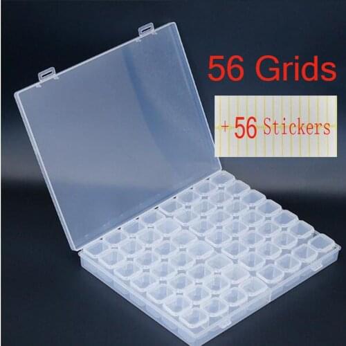 56 Grids 5D DIY Diamond Painting Drill Box Jewelry Box Rhinestone Embroidery Crystal Bead Organizer Storage Case Container