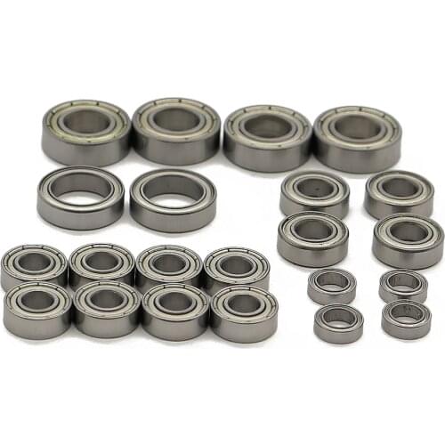 A Full 22 pcs/set Bearings Steel Metal Shielded Ball Bearing Thin Wall Roller 10x15x4 8x16x5 mm For RC Cars Trucks Traxxas Slash