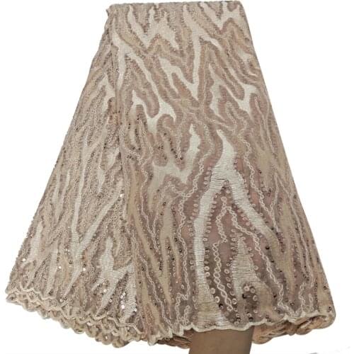 Bestway New Sequins French Tulle African Lace Fabric 2020 High Quality Nigerian Embroidery Lace Fabric 5Yard Women Party Aso Ebi