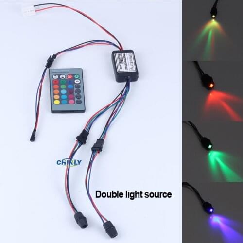 Side glow fiber optic lights 2W DC 12V car / home decorative light illuminator constant current power supply +24 key remote RGB