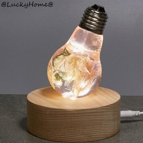 Wooden 3D Night Light Round Base Holder LED Display Stand for Crystal Glass Ball 11UA