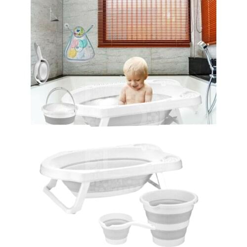 Baby Bath Tub, Filesiz Foldable, Bathroom Set Gray, Folding Bucket, Folding Metal Pot, 2021, baby, Bathroom, Trend, Travel